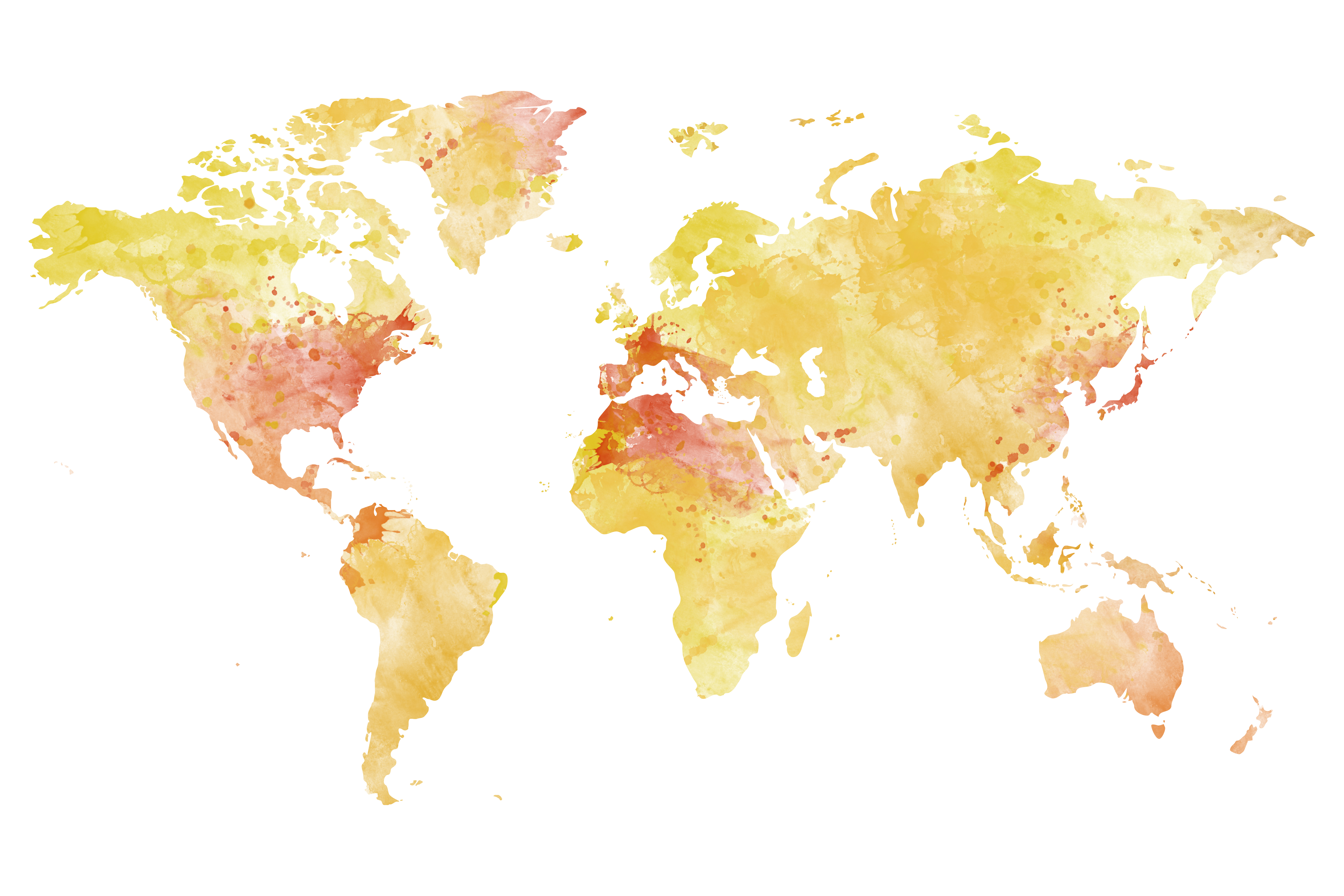 Carte du monde à imprimer jaune / myposter