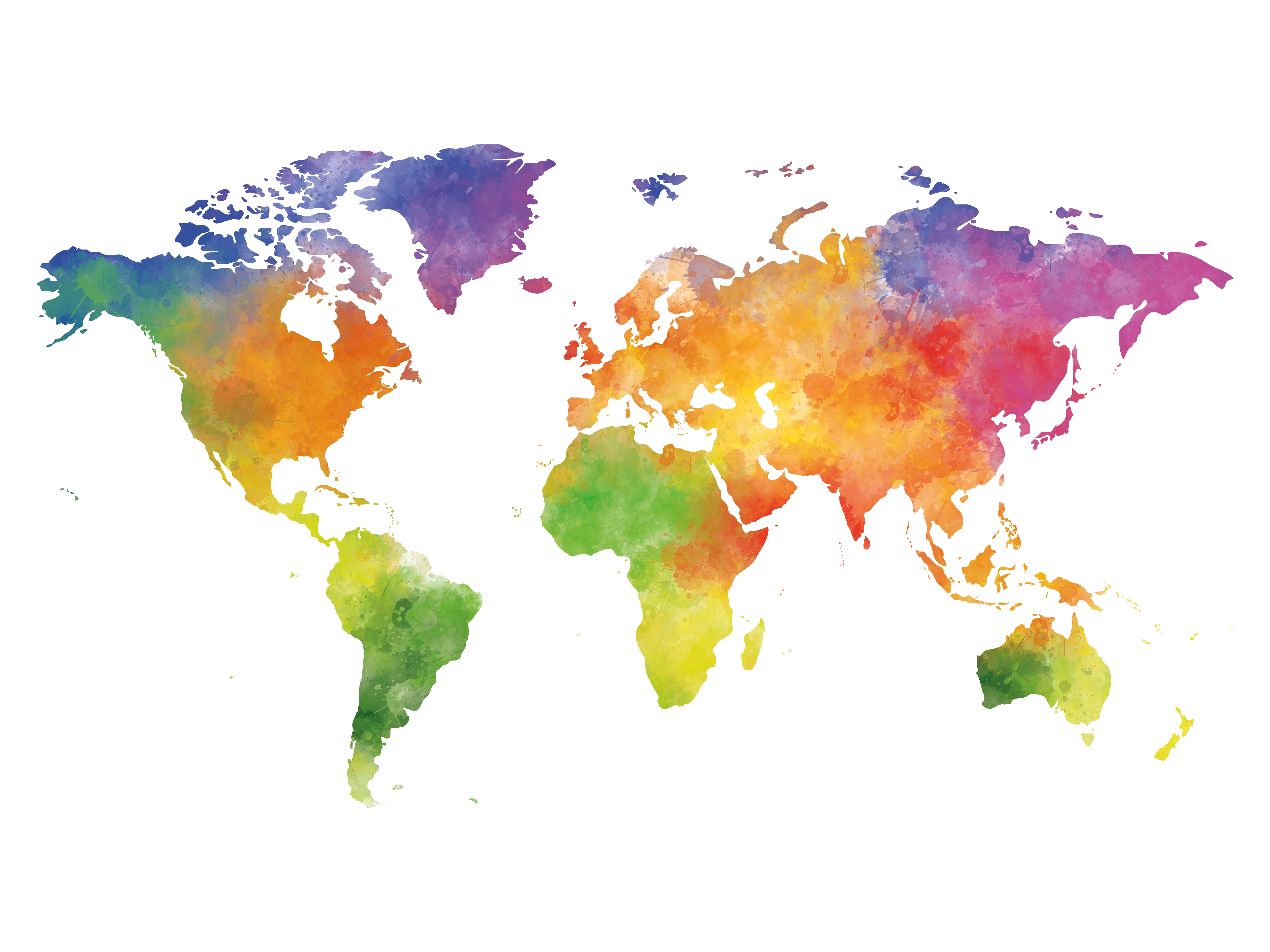 Carte du monde à imprimer multi-couleurs / myposter