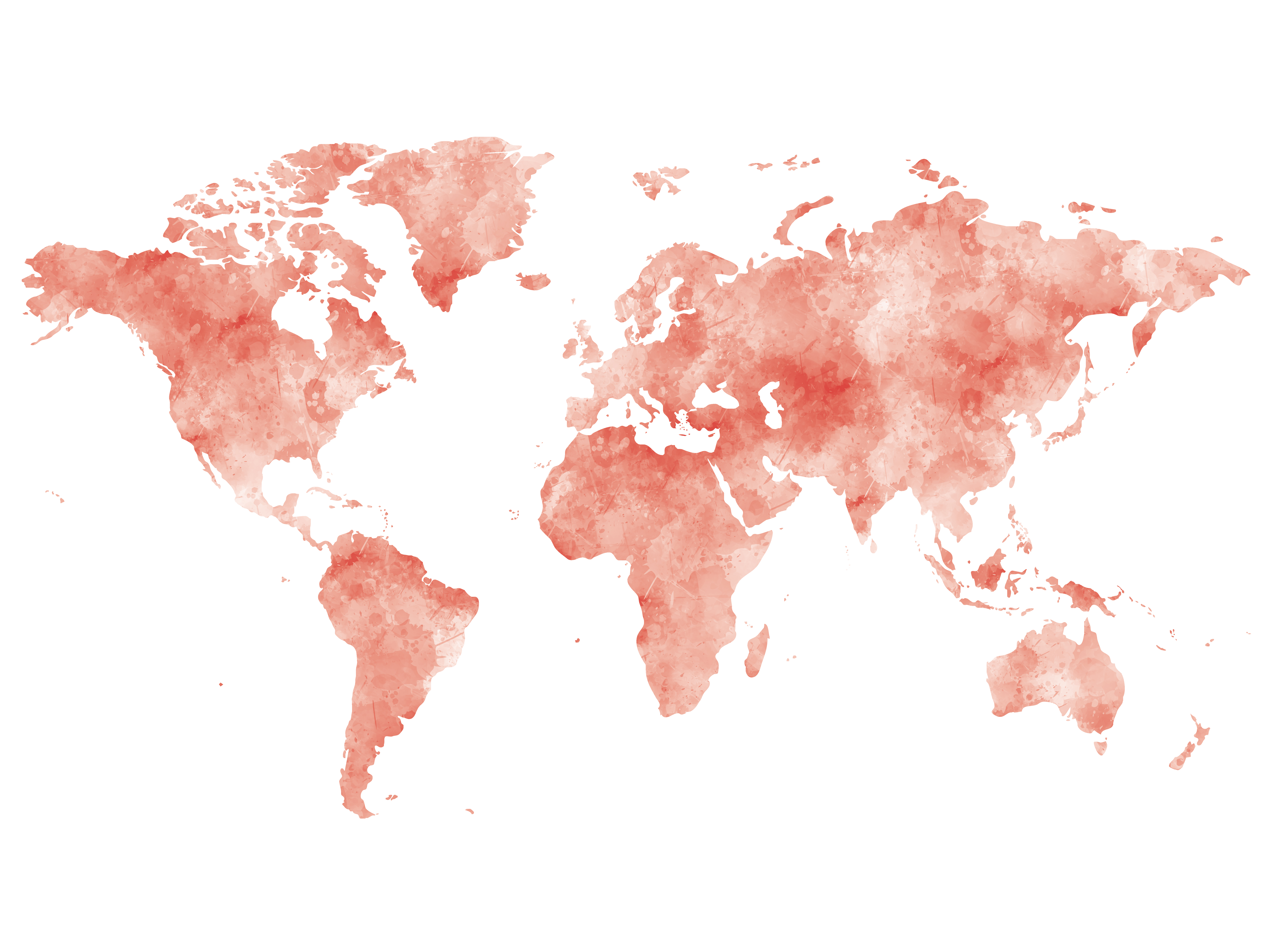Carte du monde à imprimer rouge / myposter